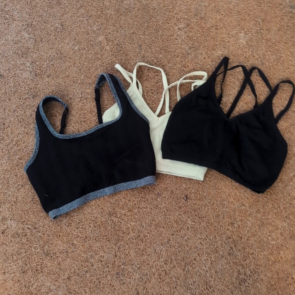set of three aerie crop tops